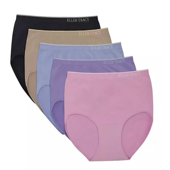 Ellen Tracy Ladies 5 Pack Seamless Briefs Full Coverage 4-Way Stretch Size Small - Picture 3 of 9